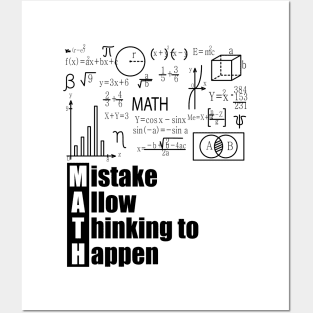 MATH Acronym -  Mistake Allow Thinking to Happen Posters and Art